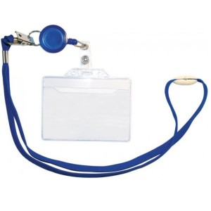 Smycz z Klipsem Identyfikatorem Niebieska - TITANUM