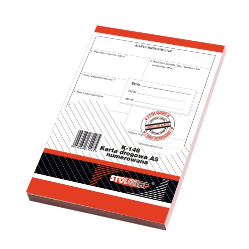 K-148 Karta drogowa A5 numerowana - STOLGRAF