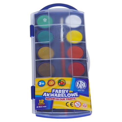 Farby Akwarelowe Małe 12 Kolorów - ASTRA