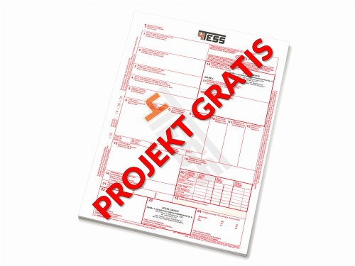 Druk CMR 1+3 lub 1+4 z logo 20 bloczków