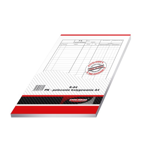 K-84 DRUK PK polecenie księgowania A4 offset 100 kartek - STOLGRAF