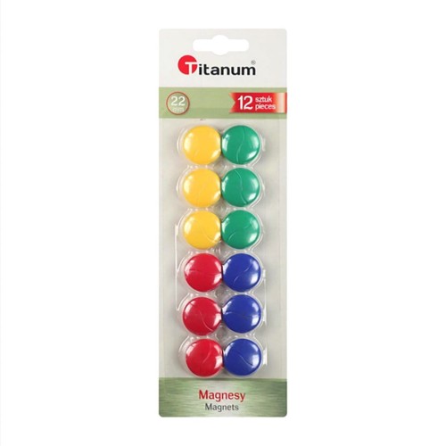Magnesy Do Tablic 22mm 12sztuk - TITANUM