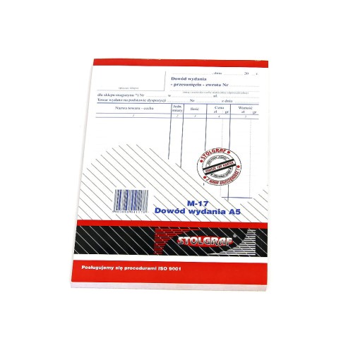DRUK Dowód Wydania A5 Przesunięcia Zwrotu - STOLGRAF