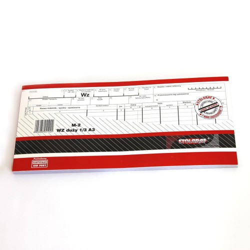 DRUK Wydanie Materiałów Na Zewnątrz WZ 1/3 A3 100 Kartek -  STOLGRAF
