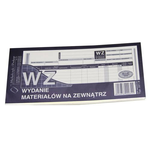 DRUK Wydanie Materiałów Na Zewnątrz WZ 1/3 A4 - Michalczyk i Prokop