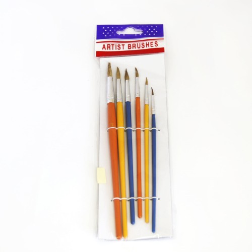 Pędzle Drewniane Do Akwareli Różne Rozmiary 252B - 6 Sztuk - TITANUM